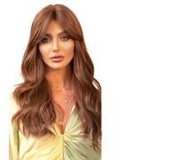 Wig Long Ombre Brown Wine Red Wave Wigs With Bangs Wavy Wig For Women(LC476-1)