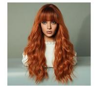 Wig Long Wave Rolling Wig With Bangs Long Curly Hair Wig Women's Natural Wig Suitable For Music Festivals, Theme Parties, Weddings, Concerts, Dating Daily Wigs(02)