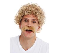 WIG ME UP - 2191-ZA82A wig mustache carnival Halloween men curly curls blonde 70's