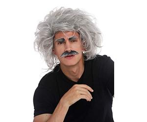 WIG ME UP - 31999-FR68A wig carnival Halloween Einstein mad scientist grandpa professor grey wild mustache