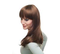 WIG ME UP - 3268-18/350 Lady Wig sexy prominent fringe bangs long straight light brown brunette & red strands