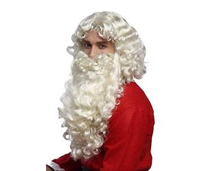 WIG ME UP - 46 B-ZA61 Super Deluxe Santa Claus Wig and Beard white grey and blond massive volume God Prophet Holy Man