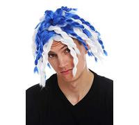 WIG ME UP - 69007-P68-C3 wig carnival fan wig men women blue white plaited rasta dreadlocks shoulder length