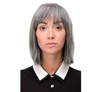 WIG ME UP 7803-44 Lady Quality Wig short Page Long Bob Longbob fringe bangs dark grey