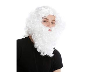 WIG ME UP - 8115 B-P68 wig beard full-beard set white hermit prophet Moses Noah wizard magician God Santa Claus