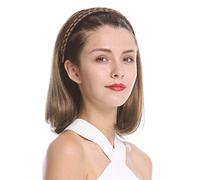 WIG ME UP - 90606+3-12 Halfwig Hairpiece Extension with braided hair circlet shoulder length straight medium golden brown