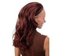 WIG ME UP - 90607-35 Halfwig Hairpiece Extension with braided hair circlet long wavy red brown dark auburn 23inch