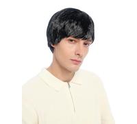 WIG ME UP - 91048-ZA103 Fancy Dress Men's wig short straight parted hair parting black