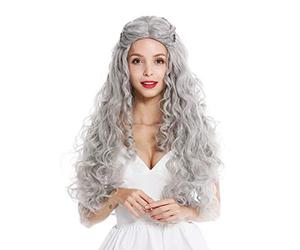 WIG ME UP - 91323-ZA68E women's party wig very long wavy elaborately plaited middle parting romantic fairytale princess hippie grey