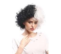 WIG ME UP - 91344-P103-P68 Lady Party Wig Halloween Evil Diva Bride of Frankenstein curly unruly mass of hair half black half white