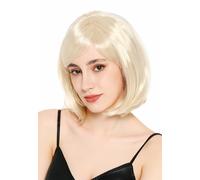WIG ME UP - 92128-ZA87A Fancy Dress women's wig ladies Halloween carnival short bob longbob parting straight light blonde