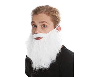 WIG ME UP - 9537B-P60 beard full beard white carnival Halloween Hipster robber bandit Prophet Moses God