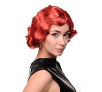 WIG ME UP A4002-137 Lady Quality Wig Short Bob 20s 30s Twenties Movie Star Diva Charleston Swing Style Wave Fiery Bright Red