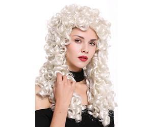 WIG ME UP - B17-2P-B-60 Quality wig women men baroque renaissance king nobleman long curls curly white white- blonde