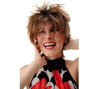 WIG ME UP - BLUE144-2T30 Lady Quality Wig short naughy spiky 80s style teased Wave Punk chestnut brown.