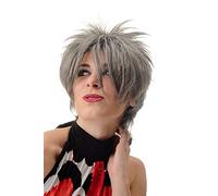 WIG ME UP - BLUE144-44 Lady Quality Wig short naughy spiky 80s style teased Wave Punk dark gray grey