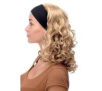 WIG ME UP - BRO-704-24B Lady Quality Wig fixed black head band shoulder length very voluminous curled warm medium blond