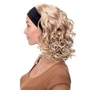 WIG ME UP - BRO-704-27T613 Lady Quality Wig fixed black head band shoulder length very voluminous curled blond mix platinum tips