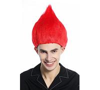 WIG ME UP - CW-057-PC13 Wig for Halloween Carnival Men Women teased raised pointy red closed flower bud troll puck fire demon devil