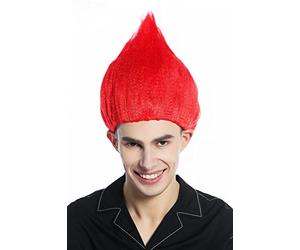 WIG ME UP - CW-057-PC13 Wig for Halloween Carnival Men Women teased raised pointy red closed flower bud troll puck fire demon devil