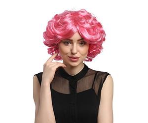WIG ME UP - DEC31-PC28/41 Lady Party Wig Halloween Cosplay short voluminous curly curls pink 80s Pop Star Diva