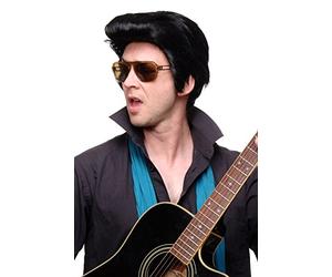 WIG ME UP - F331A-1B Men Quality Wig cosplay Rockabilly Rock'n'Roll 50s 60s Quiff Sideburns Black