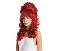 WIG ME UP - GF-W2418-137 Quality Lady Wig Baroque 60s Beehive Retro Bun curly long fiery red Pop Singer
