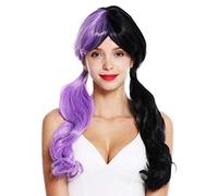 WIG ME UP - GFW3011 women's quality wig Cosplay long braids fringe half purple half black