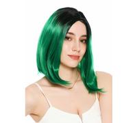 WIG ME UP - GFW3977-STFPG43+1 Lady Wig Women's Wig, middle parting, shoulder length, straight, Ombre Black Green