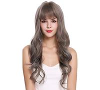 WIG ME UP - H1734 Quality women's wig long wavy fringe Balayage mix grey brown blue