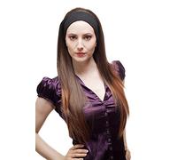 WIG ME UP H9306-2T30 Lady Quality Wig on elastic black headband very long straight chestnut brown mix strands 27inch