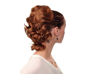 WIG ME UP - JL-3023-30 Hairpiece ponytail with comb and elastic draw string short wavy voluminous light copper brown 14inch