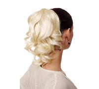 WIG ME UP - JL-3023-613 Hairpiece ponytail with comb and elastic draw string short wavy voluminous platinum blond 14inch