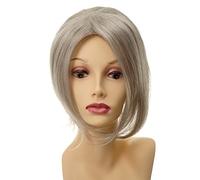 WIG ME UP - L056-51 Clip-In Hairpiece Toupée Top Hair replacement long parting silver grey gray 3 Clips