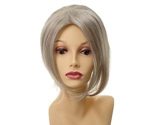 WIG ME UP - L056-51 Clip-In Hairpiece Toupée Top Hair replacement long parting silver grey gray 3 Clips