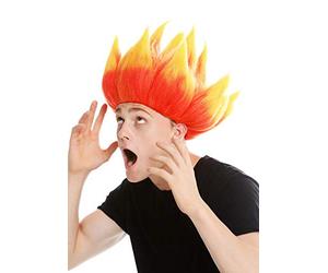 WIG ME UP - LM-19-PC13TPC2B women's party wig men's wig carnival backcombed demon devil troll fire flower red yellow