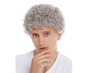WIG ME UP - MMAS-6M-K686 wig carnival men women short afro frizzy curly grey