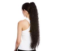 WIG ME UP - N857-V-3 Ponytail Hairpiece Extensions extremely long voluminous curled Afro Caribbean style kinks kinked dark brown 29inch