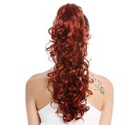 WIG ME UP - N956-V-350 Ponytail Hairpiece Extensions optional Combs & Clamp long voluminous curled curls dark copper red 20inch