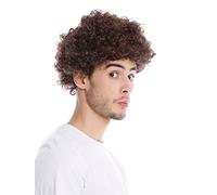 WIG ME UP - PW0186-P4 Wig Men Women Halloween Carnival Fool Foolish looking frizzy curls curled short mop afro brown