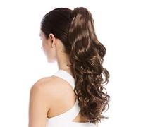 WIG ME UP - SP-31-A-V-10 Ponytail Hairpiece Extensions Claw Grip Clamp long slightly curled medium brown 17inch