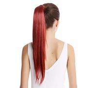 WIG ME UP - Srosy-135 Hairpiece ponytail with comb and snapwrap long straight dark copper red 21inch