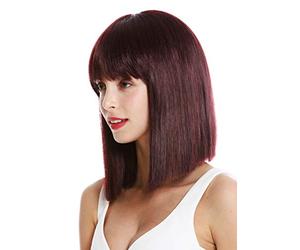 WIG ME UP - VK-10-99J quality women's wig short shoulder length long bob sleek Cleopatra fringe Bordeaux red