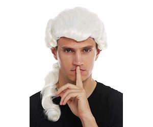 WIG ME UP - VK-31-1001 wig men man historic baroque renaissance white braid noble man