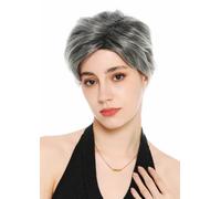 WIG ME UP - VK-67-4T60 Women's Wig, Short Wavy, Parted, Dark Brown, Gray Melange