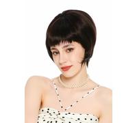 WIG ME UP - VK-71-6 Lady Wig Women's Wig Retro Vintage 50s 60s Beehive Tower Hairstyle Backcombed Short Bangs Brown