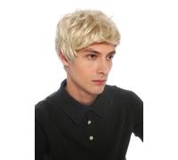 WIG ME UP - VK-72-16T613 Wig for Women and Men, Boyish, Androgynous, Unisex, Short, Wildly Wavy, Light Blonde Mix
