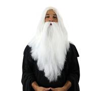 WIG ME UP White Wizard Santa Claus Nikolaus Hair & Beard Wig Set PW0210