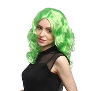 WIG ME UP - XR-010-PC15 Lady Party Wig Halloween Fancy Dress long very voluminous curly curls middle-parting green 20inch