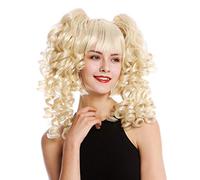 WIG ME UP - YZF-7080+A-T0915 Lady Cosplay Quality Wig bob + 2 removable ponytails pigtails curled bangs ringlets bright blond